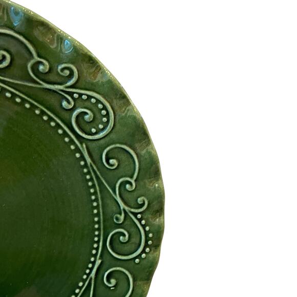 Maioliche Jessica Made in Italy Christmas Dinner Plates 11" Set 4 Holiday Green - Picture 11 of 16